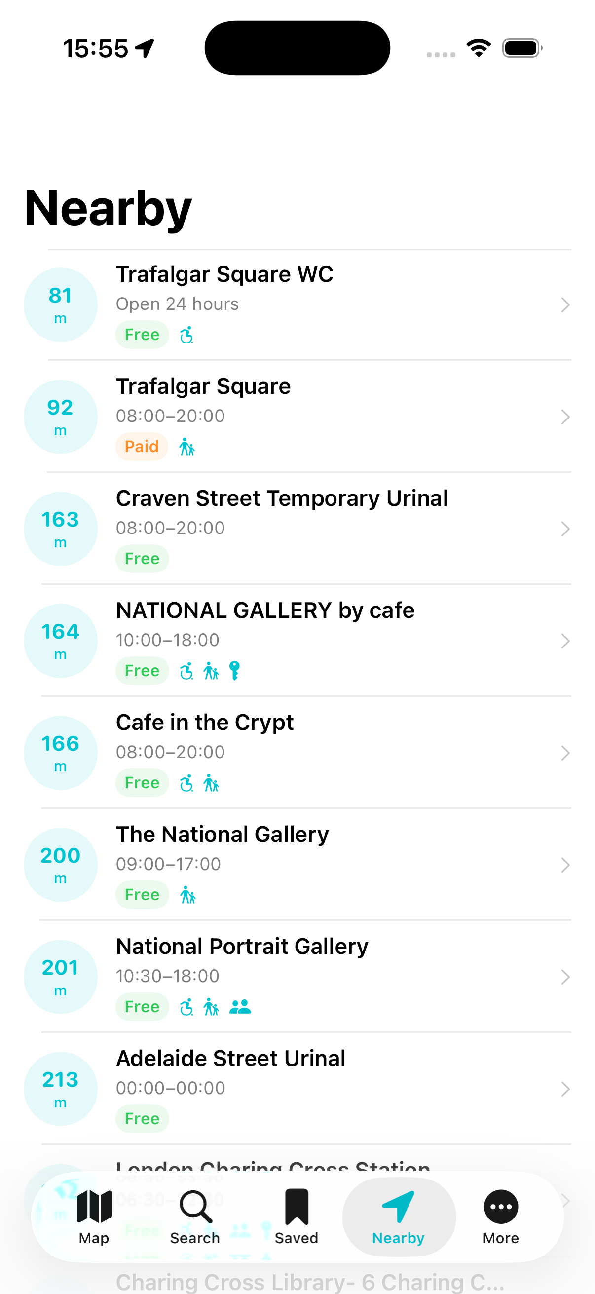 MyLocalLoo β Nearby, ranked